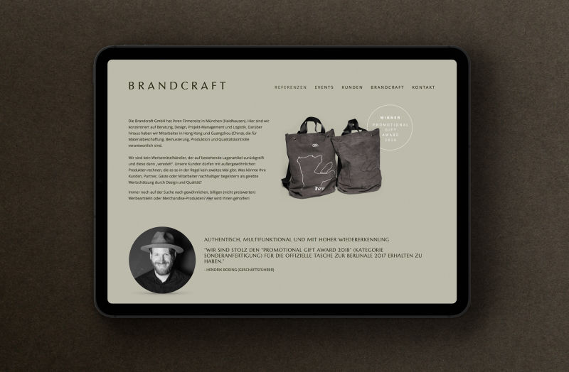 Das Brandcraft Branding – individuelle Premium Leder- und Canvas Accessoires nach Maß.