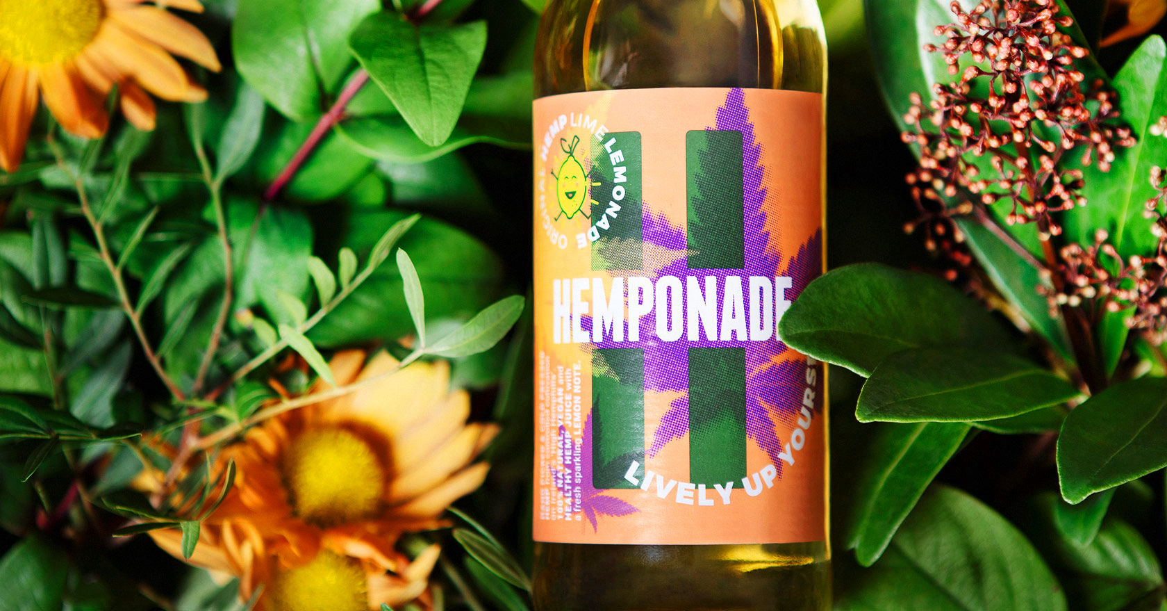 Das farbenfrohe Packaging der neuen Hanf-Limonade fällt in den Regalen der Supermärkte auf.