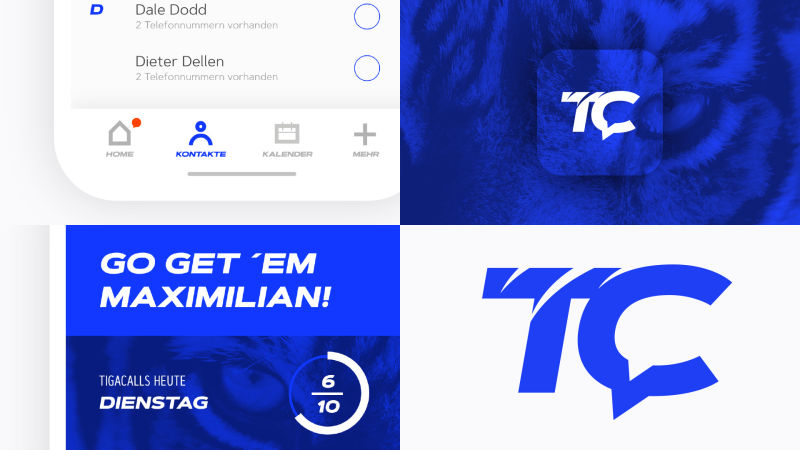 Die Details des Brandings mit dynamischer Schrift & schnell wiedererkennbarem Kurzzeichen und App-Icon.
